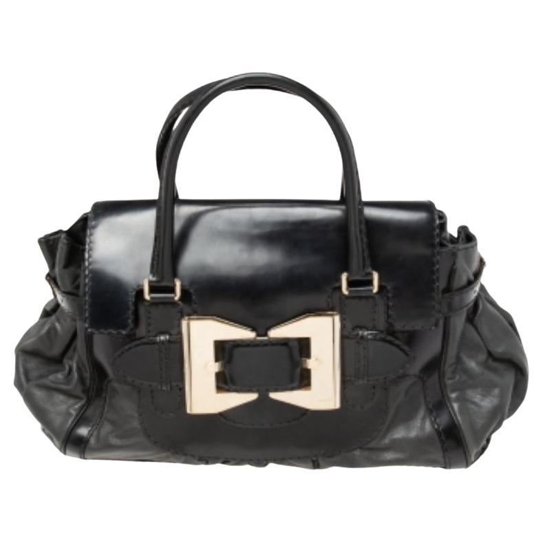 Gucci Black Leather Large Dialux Queen Tote For Sale