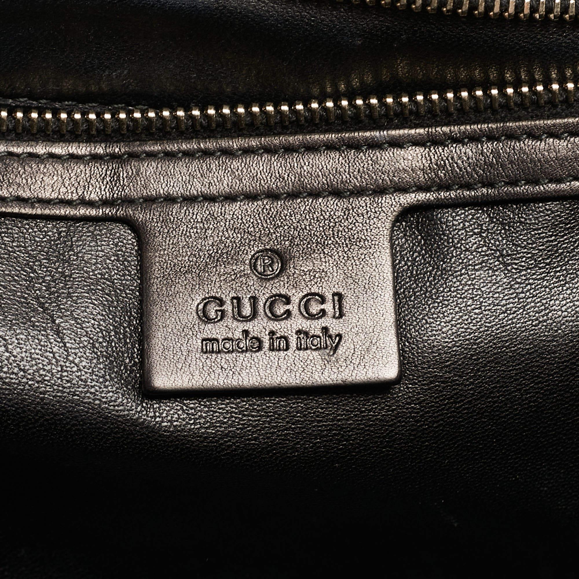 Gucci Black Leather Large Emily Chain Shoulder Bag For Sale 9