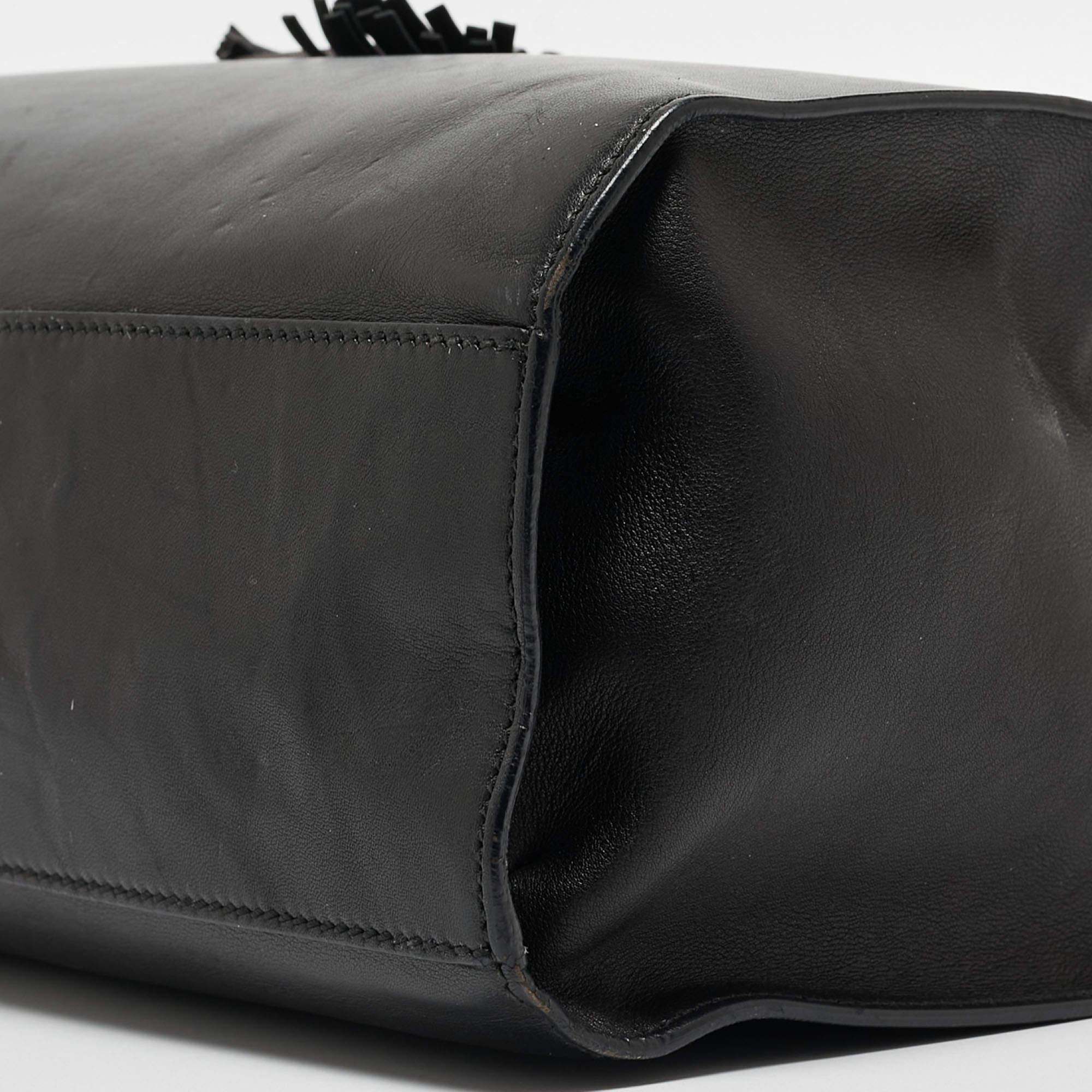 Gucci Black Leather Large Emily Chain Shoulder Bag For Sale 4