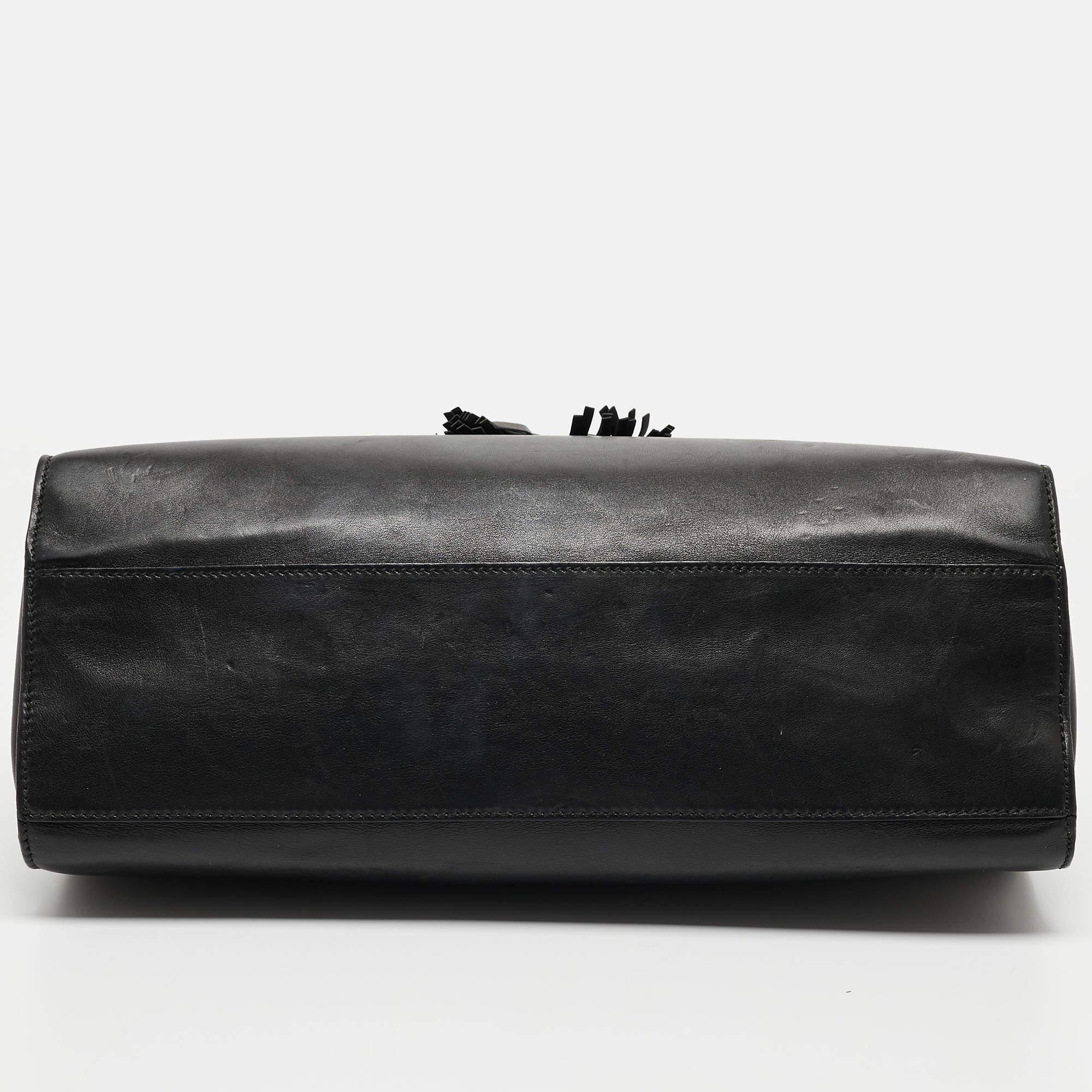 Gucci Black Leather Large Emily Chain Shoulder Bag For Sale 5