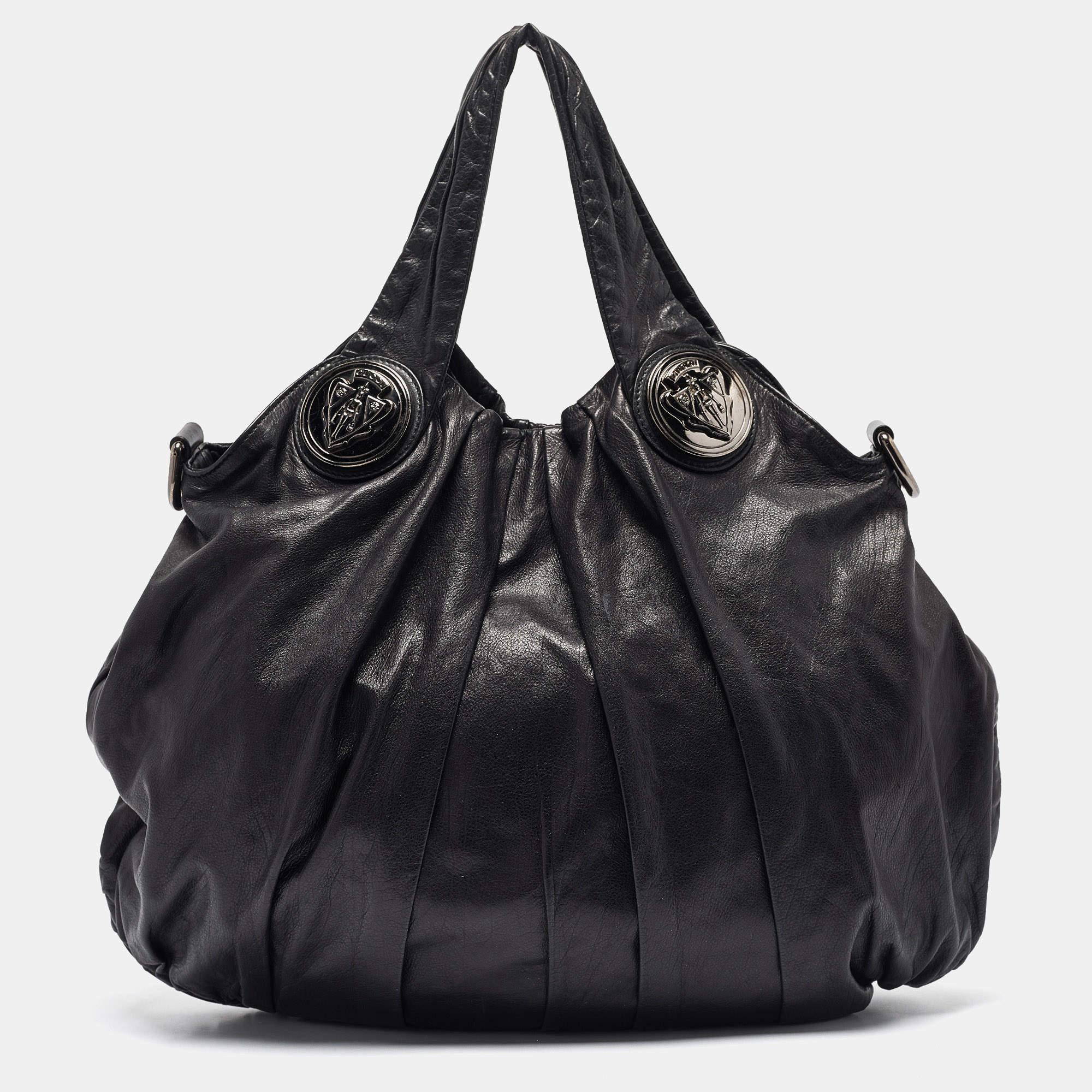 Women's Gucci Black Leather Large Hysteria Hobo