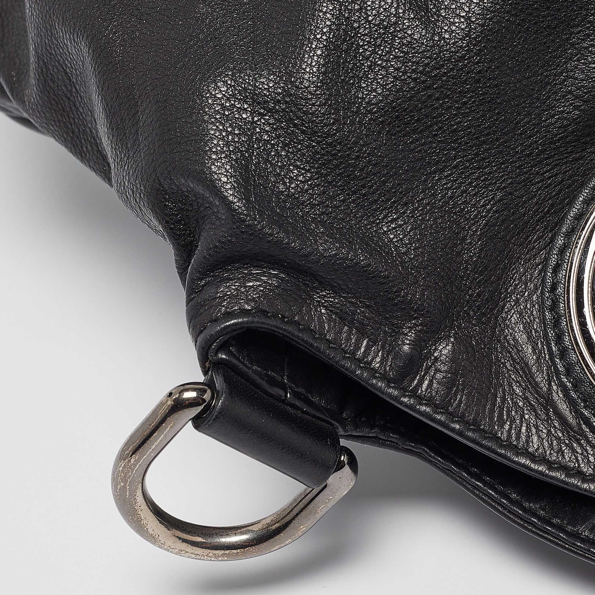 Gucci Black Leather Large Hysteria Hobo 2