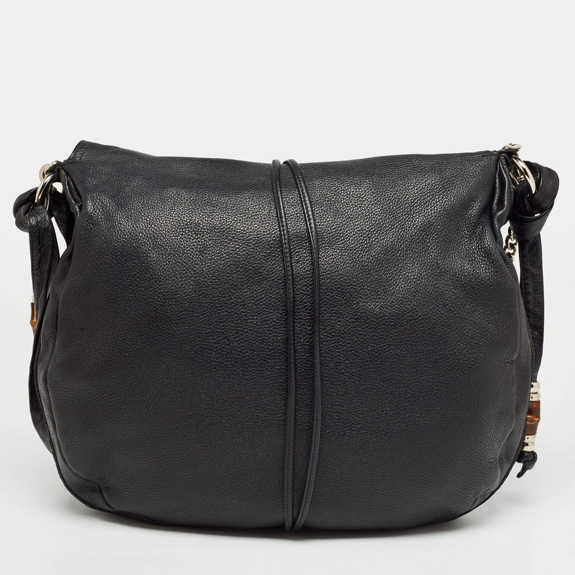 Women's Gucci Black Leather Large Jungle Shoulder Bag