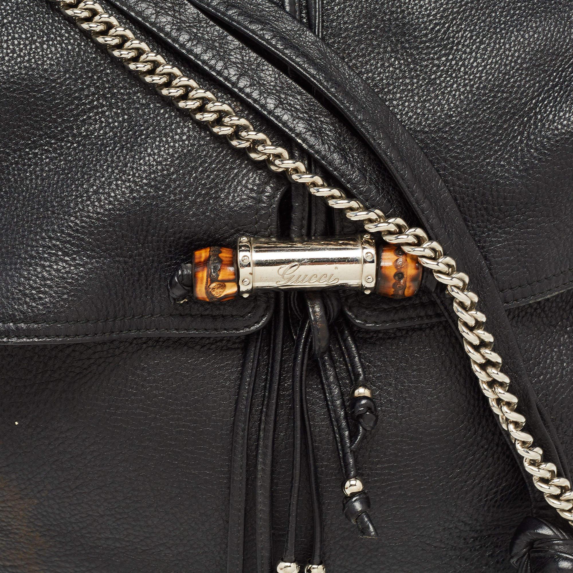 Gucci Black Leather Large Jungle Shoulder Bag 2