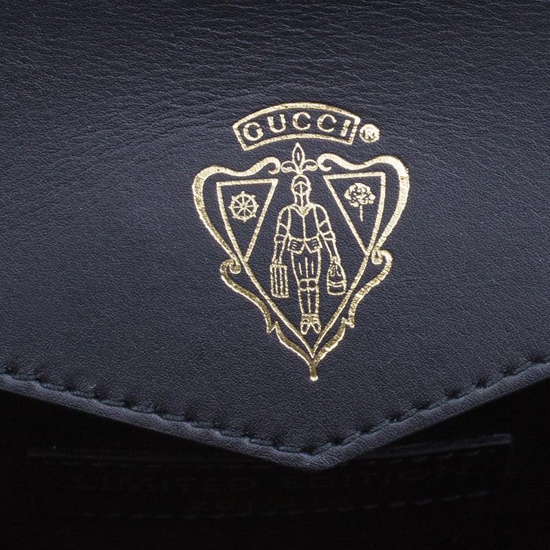 Gucci Black Leather Large Limited Edition Lady Stirrup Top Handle Tote Bag 5