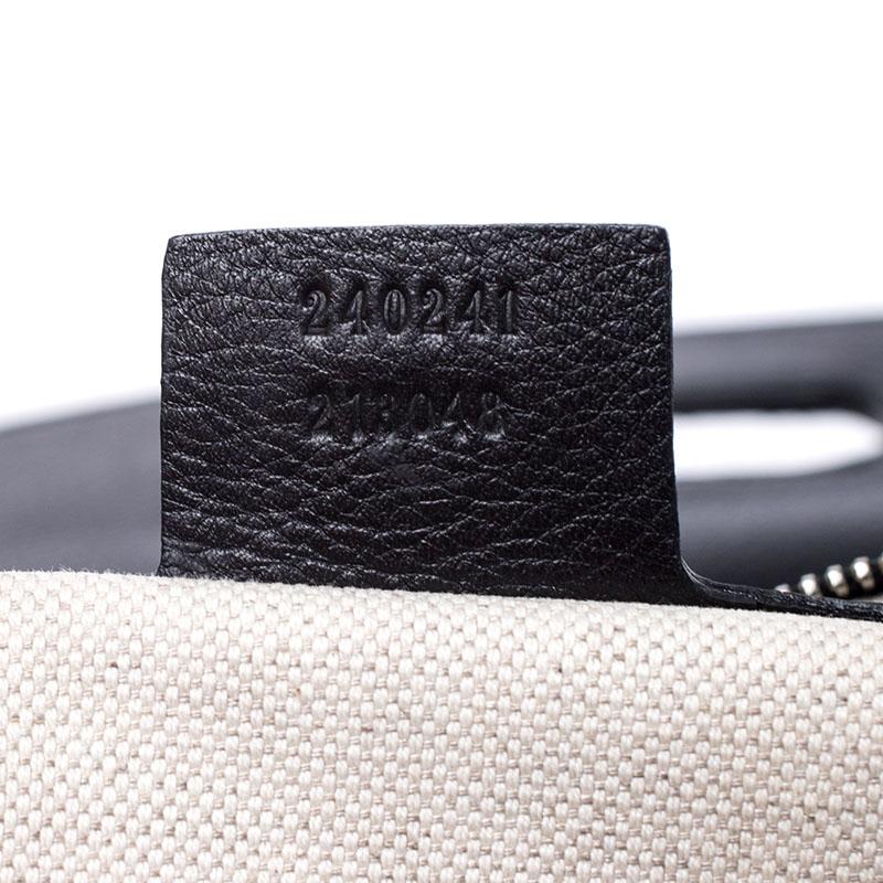 Gucci Black Leather Large New Bamboo Tassel Top Handle bag 4