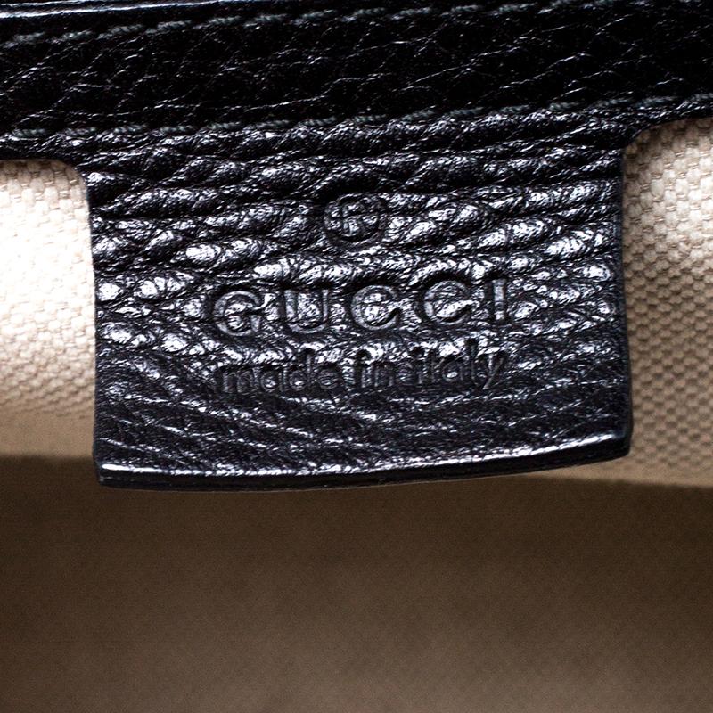 Gucci Black Leather Large New Bamboo Tassel Top Handle Bag 2