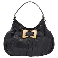 Gucci Black Leather Large Queen Hobo