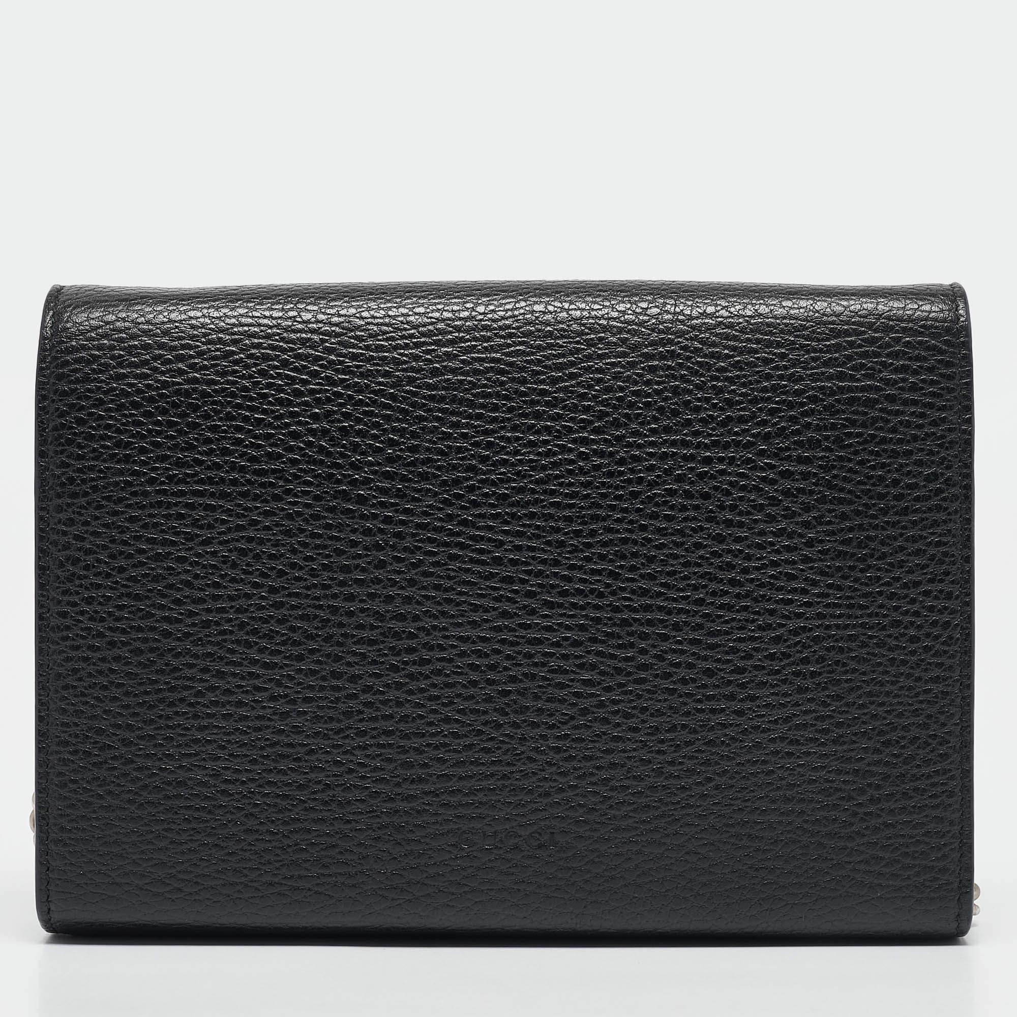 Women's Gucci Black Leather Leather Dionysus Wallet On Chain
