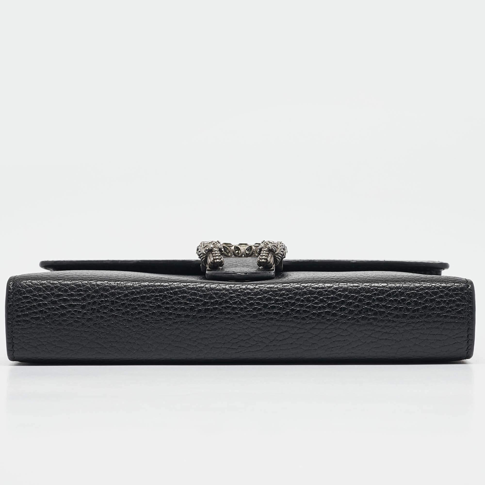 Gucci Black Leather Leather Dionysus Wallet On Chain 2