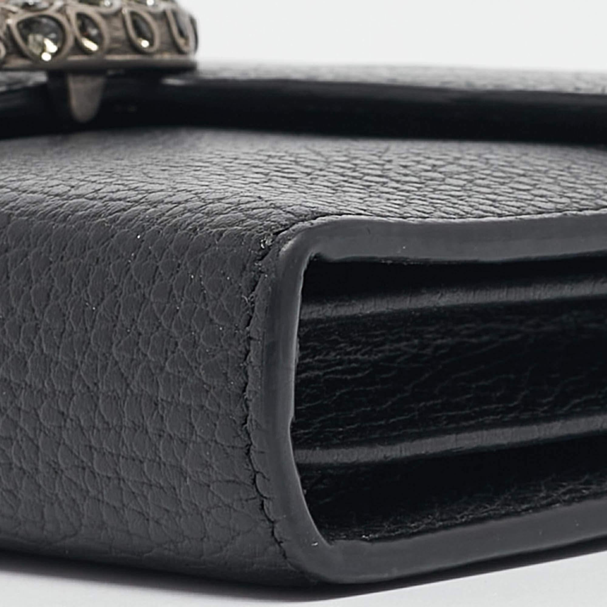 Gucci Black Leather Leather Dionysus Wallet On Chain 5