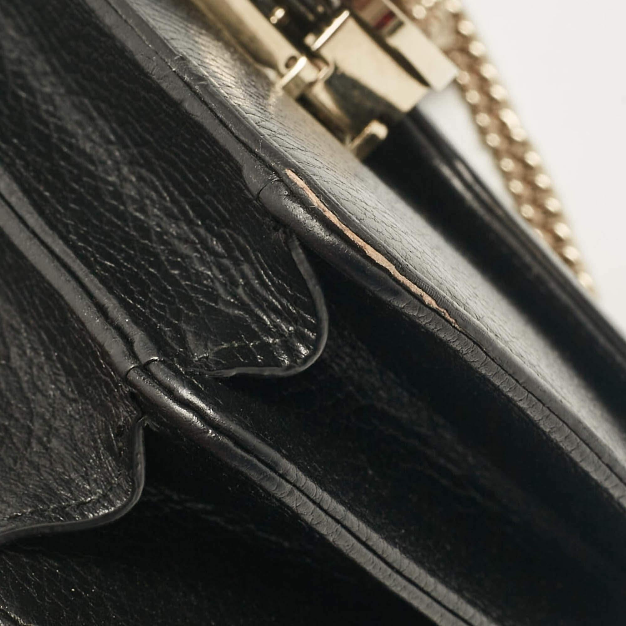Gucci Black Leather Leather Dollar Interlocking Crossbody Bag 2