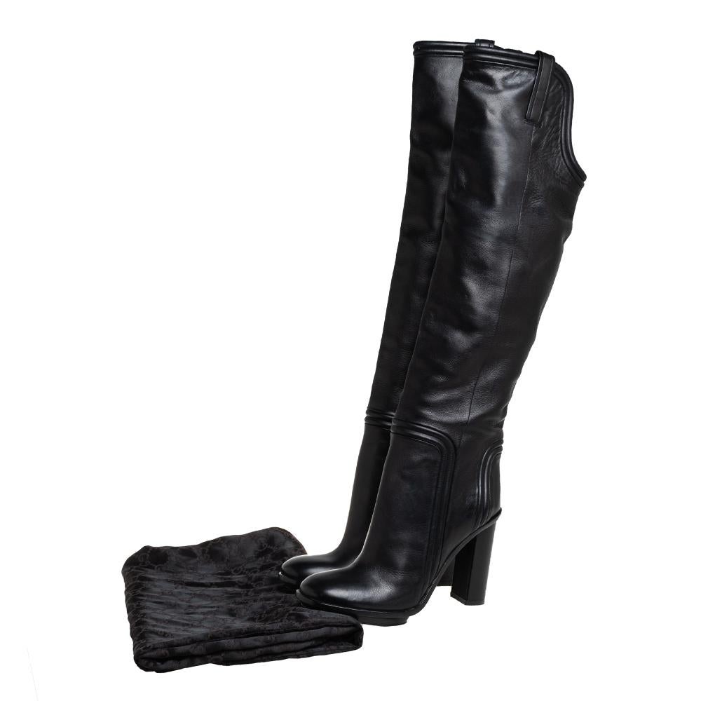 Gucci Black Leather Lifford Knee-Length Boots Size 39.5 3