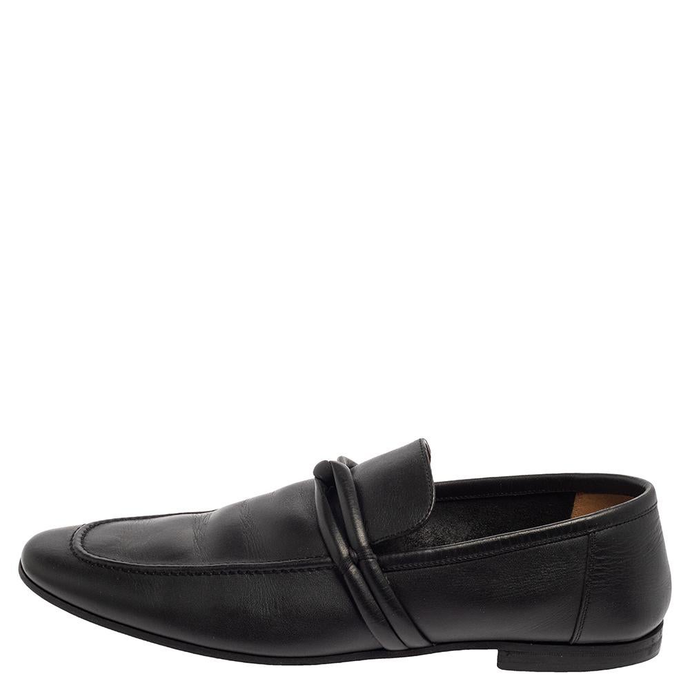 Gucci Black Leather Loafers Size 40 For Sale 1