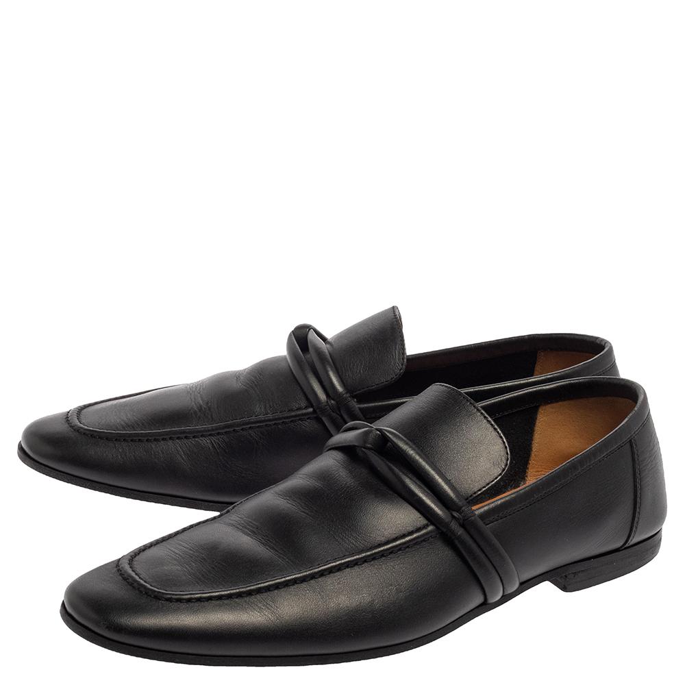 Gucci Black Leather Loafers Size 40 For Sale 3