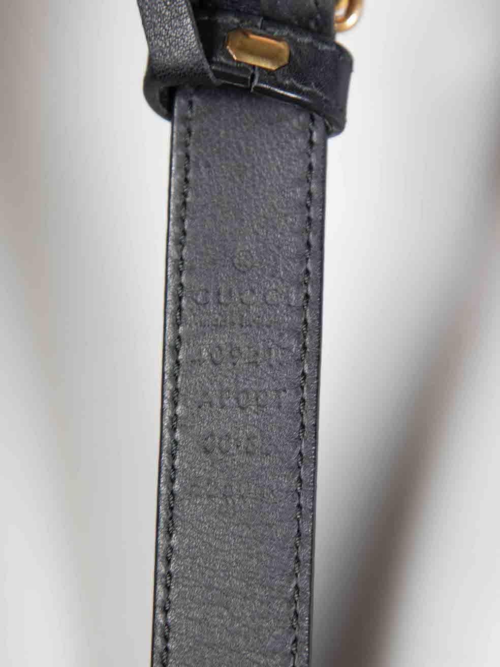 Gucci Black Leather Logo Buckle Thin Belt 1