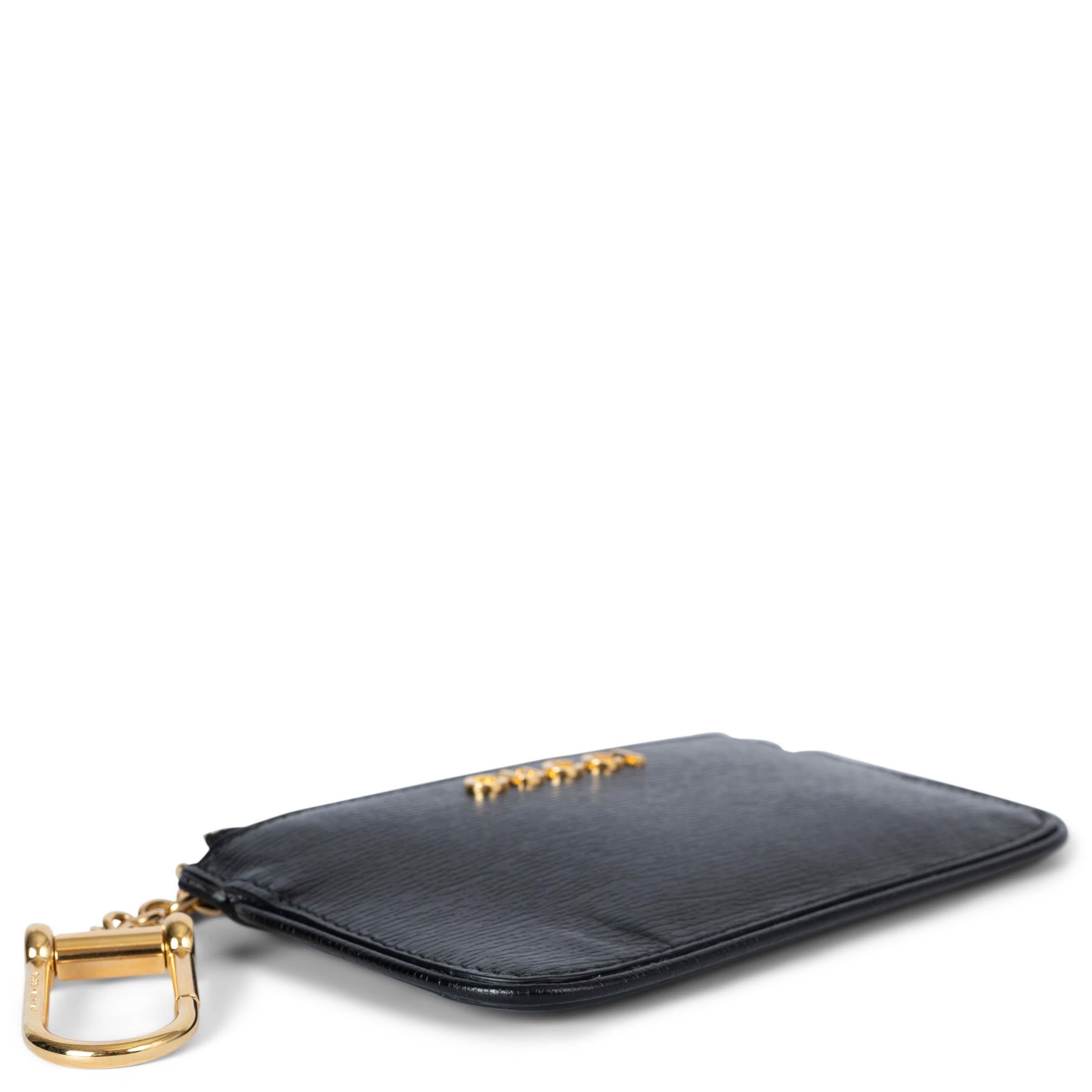 GUCCI schwarzes Leder LOGO Kreditkarte Brieftasche (Schwarz)