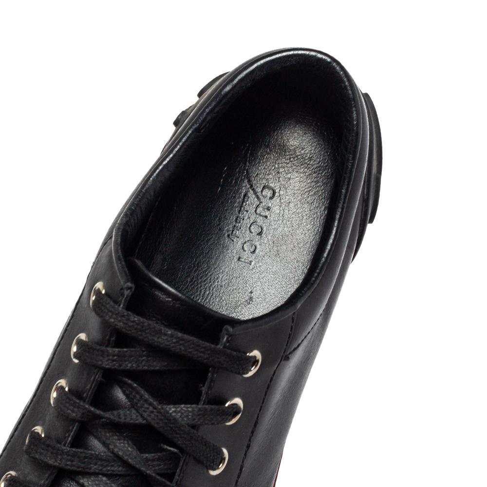 Gucci Black Leather Low Top Sneakers Size 39 1