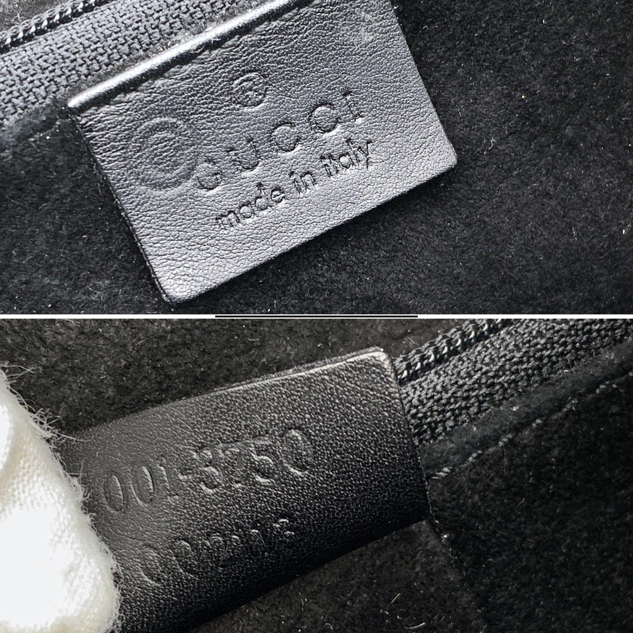 Gucci Borsa a tracolla con manico ovale in pelle nera lucida in vendita 1