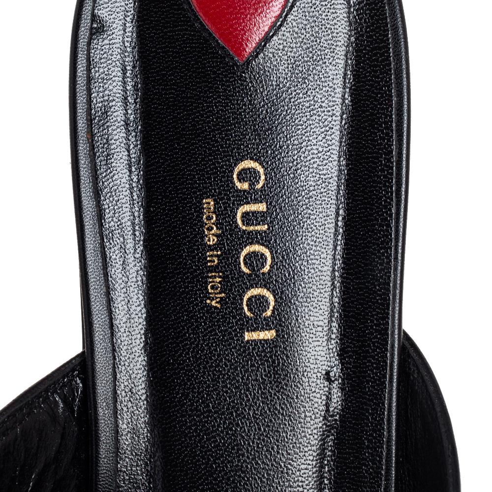 gucci black leather slides