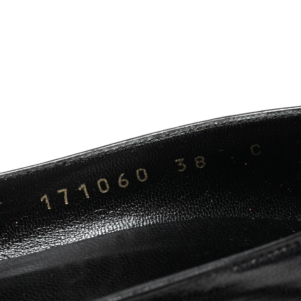 Women's Gucci Black Leather Malibu Bamboo Heel Pointed Toe Pumps Size 38