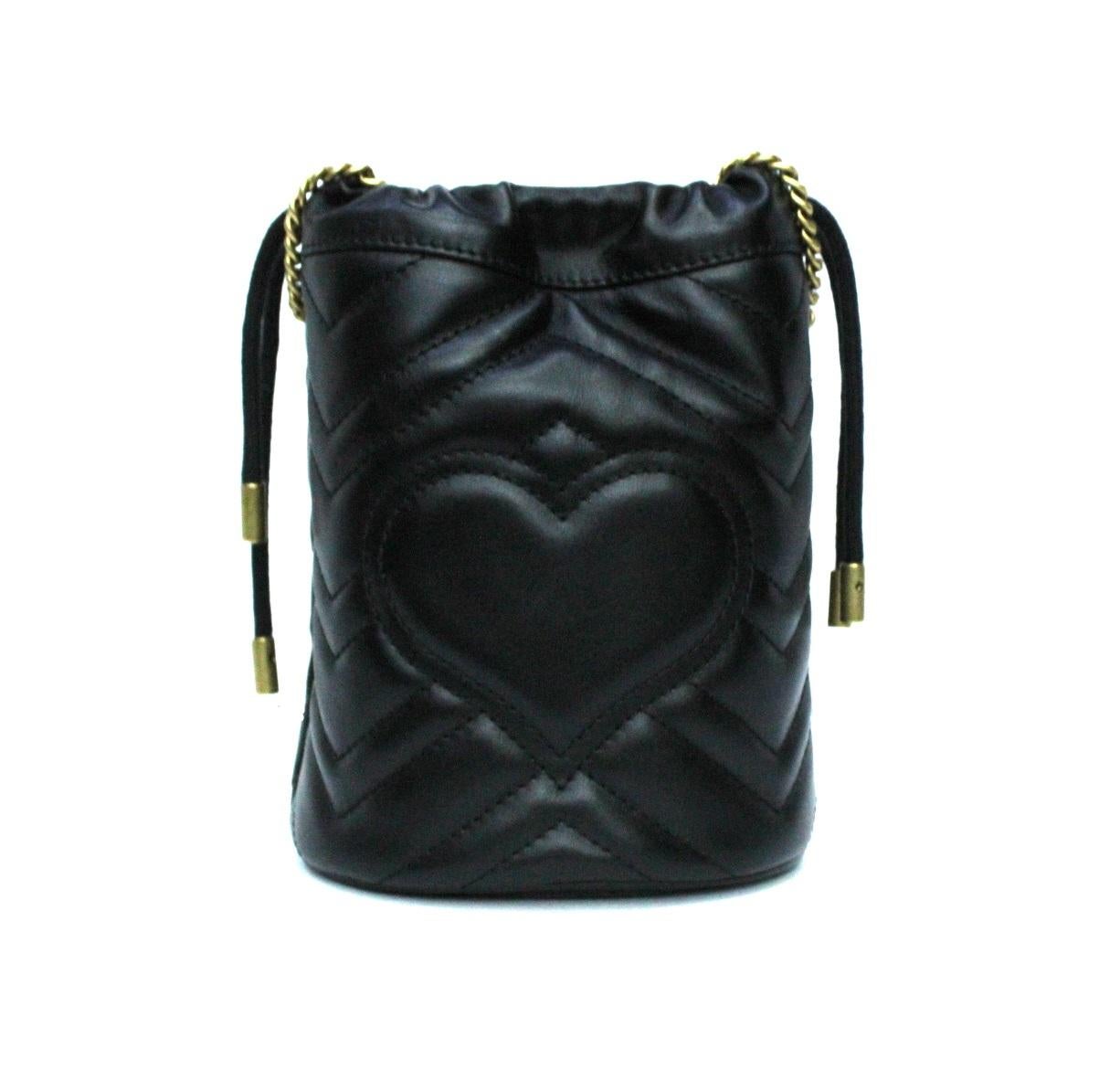 Gucci Black Leather Marmont Bag In New Condition In Torre Del Greco, IT