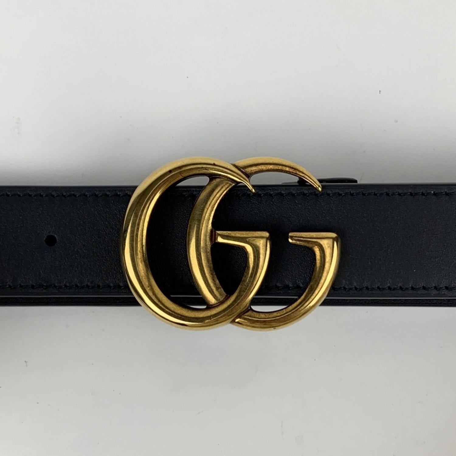 Women's or Men's Gucci Black Leather Marmont Belt with GG Buckle Size 75/30 Never Worn