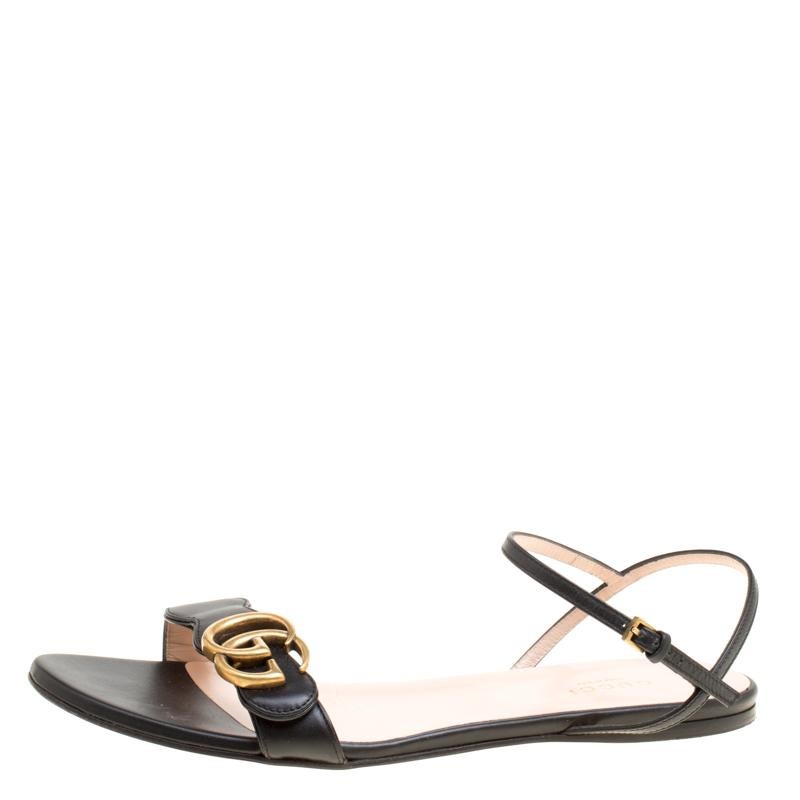 Gucci marmont quarter hotsell strap flat sandal