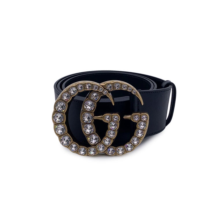 Gucci GG Black Marmont Belt 44/110 Gucci Black 100% Textured Leather GG Marmont Belt US 44 IT  main image 4