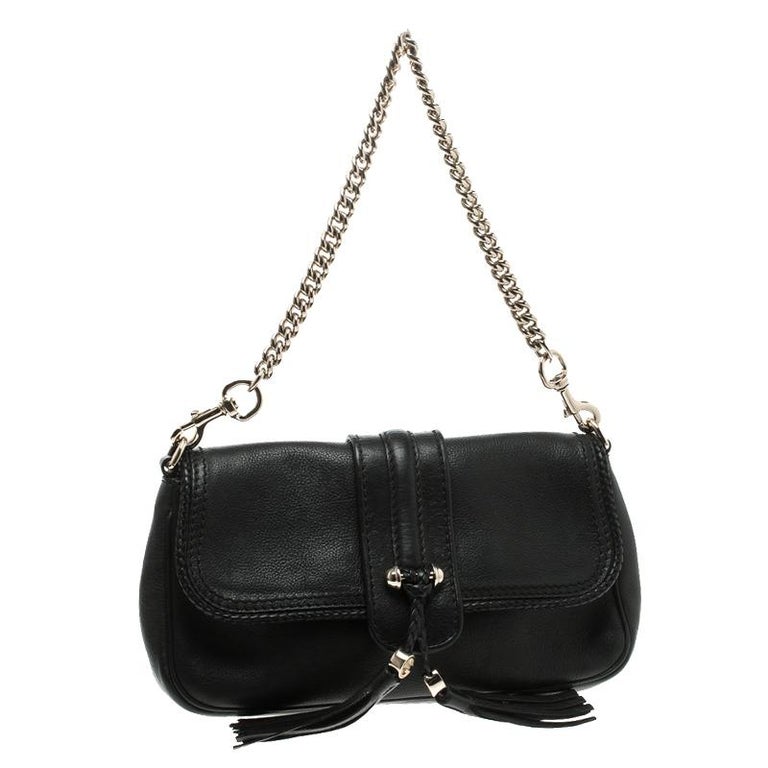 Gucci Black Leather Marrakech Baguette Shoulder Bag For Sale at 1stdibs