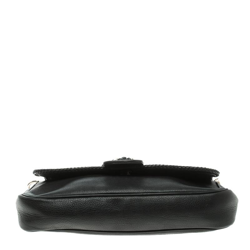 Women's Gucci Black Leather Marrakech Baguette Shoulder Bag