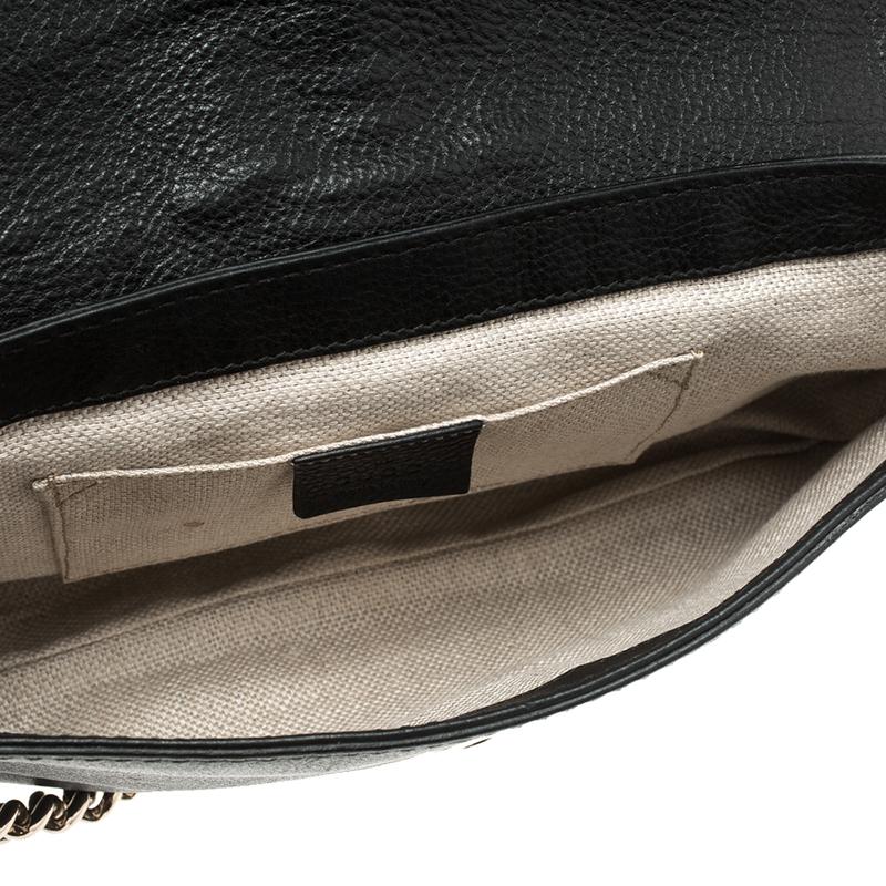 Gucci Black Leather Marrakech Baguette Shoulder Bag 1