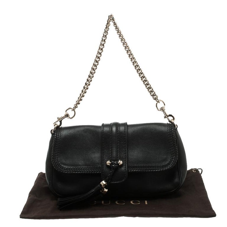 Gucci Black Leather Marrakech Baguette Shoulder Bag For Sale at 1stdibs