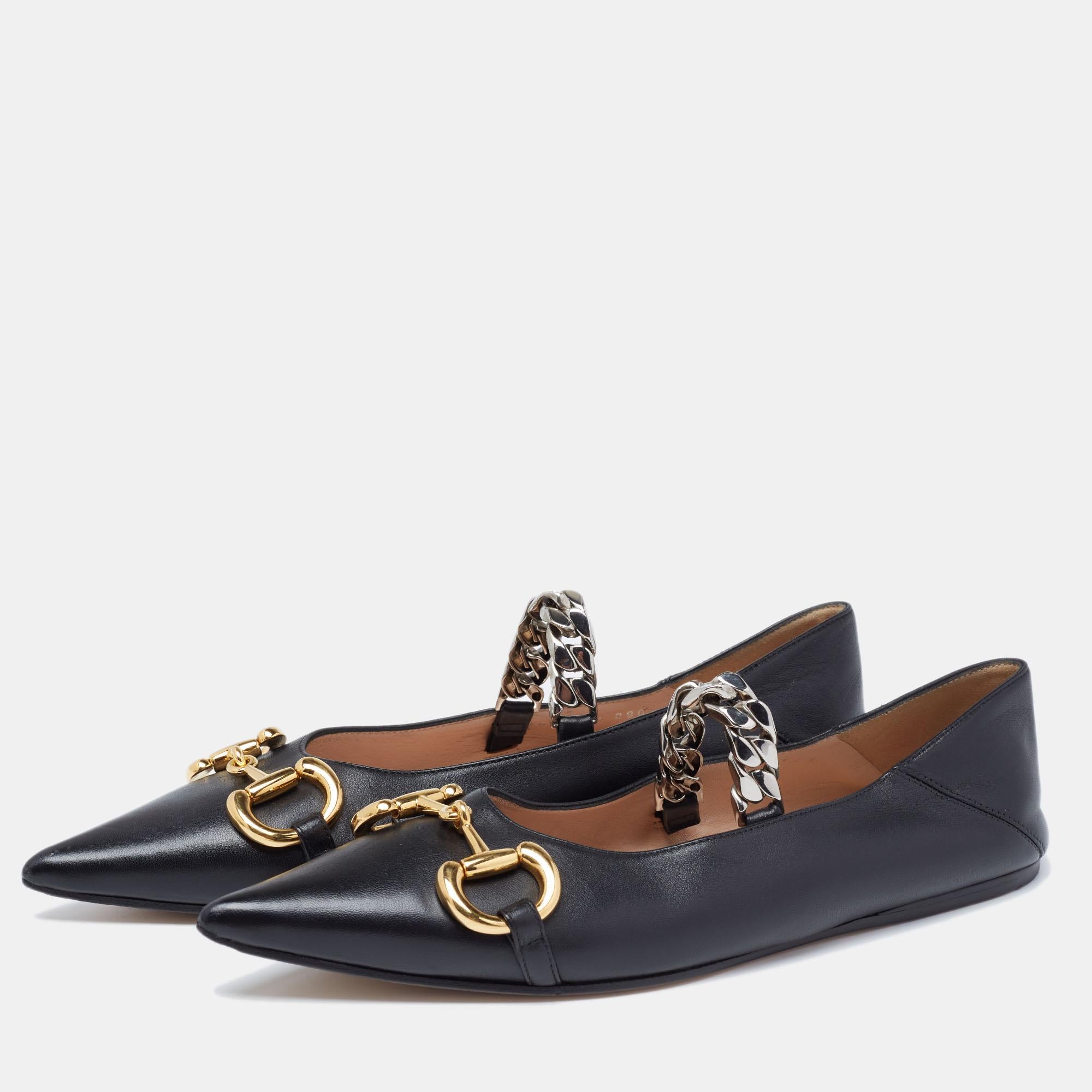 A chic alternative to your pair of pumps is these pretty ballet flats from Gucci. They are equal parts fashionable and functional; therefore, you can team them up with polished work separates, flowy midi dresses, and even pants.