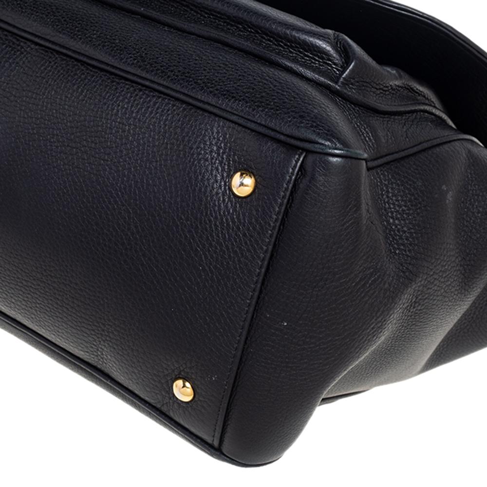 Gucci Black Leather Medium 1973 Top Handle Bag 5