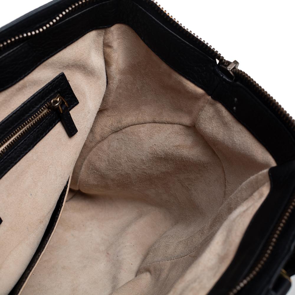 Gucci Black Leather Medium 1973 Top Handle Bag 1
