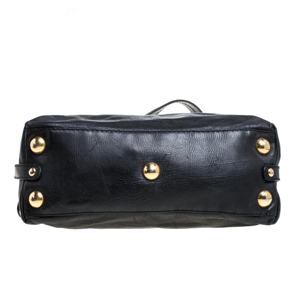Gucci Schwarzes Leder Medium Babouska Heart Dome Satchel 1