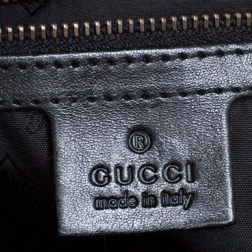 Gucci Schwarzes Leder Medium Babouska Heart Dome Satchel 5
