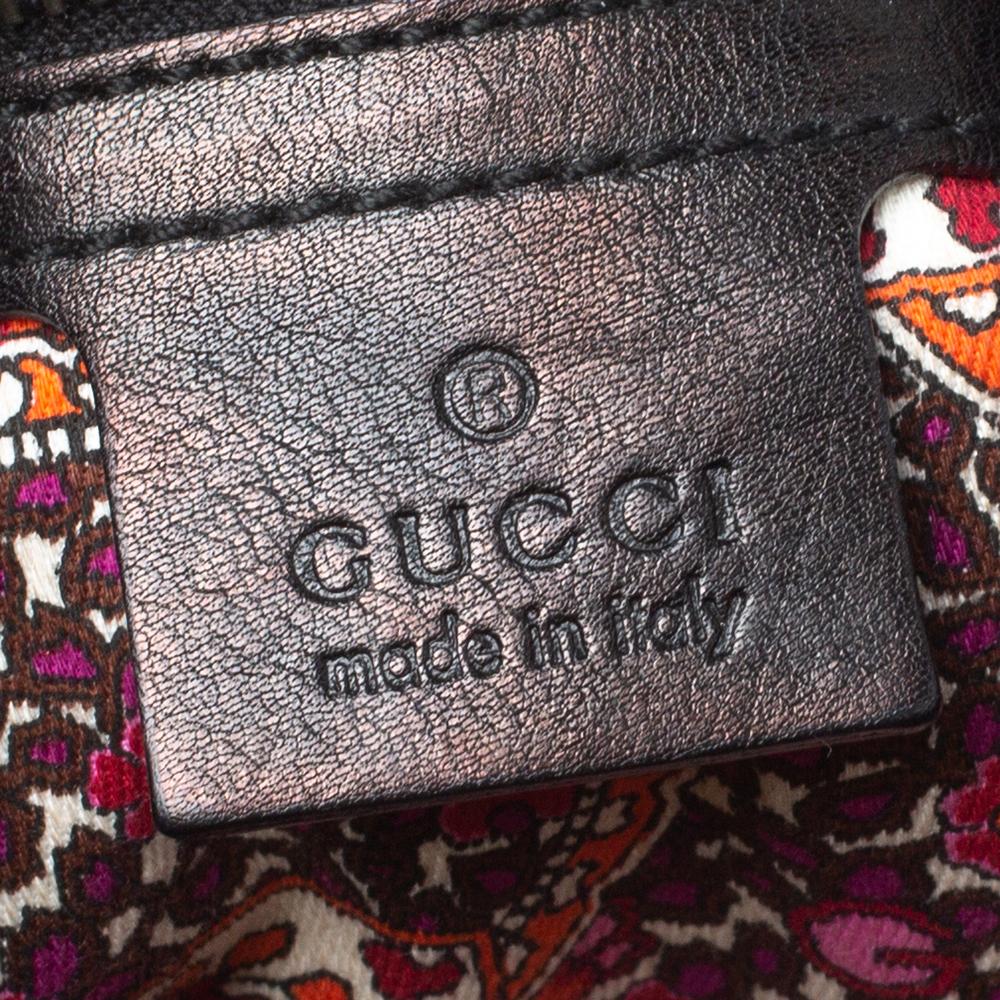 Gucci Black Leather Medium Babouska Indy Hobo 8
