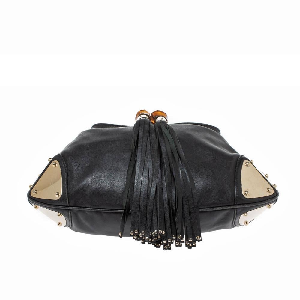 Women's Gucci Black Leather Medium Babouska Indy Hobo