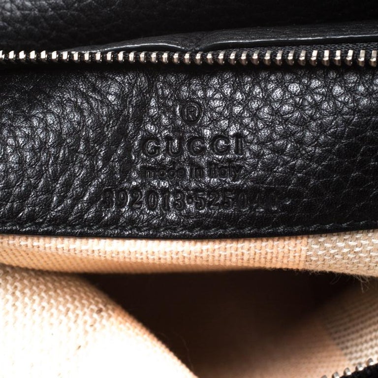 Gucci Black Leather Medium Bamboo Daily Top Handle Bag For Sale at 1stDibs