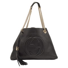 Gucci Black Leather Medium Chain Soho Shoulder Bag