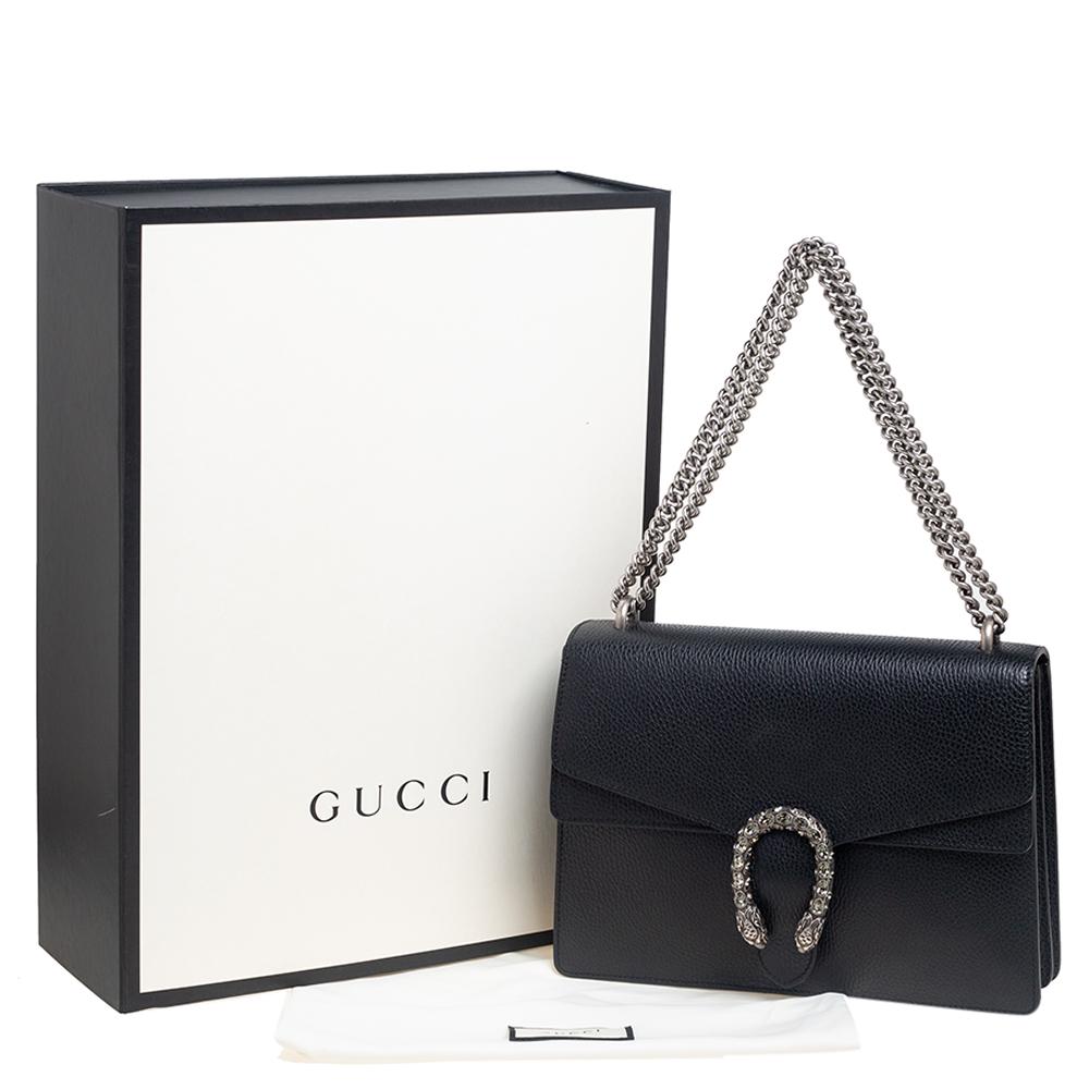 Gucci Black Leather Medium Dionysus Shoulder Bag 8