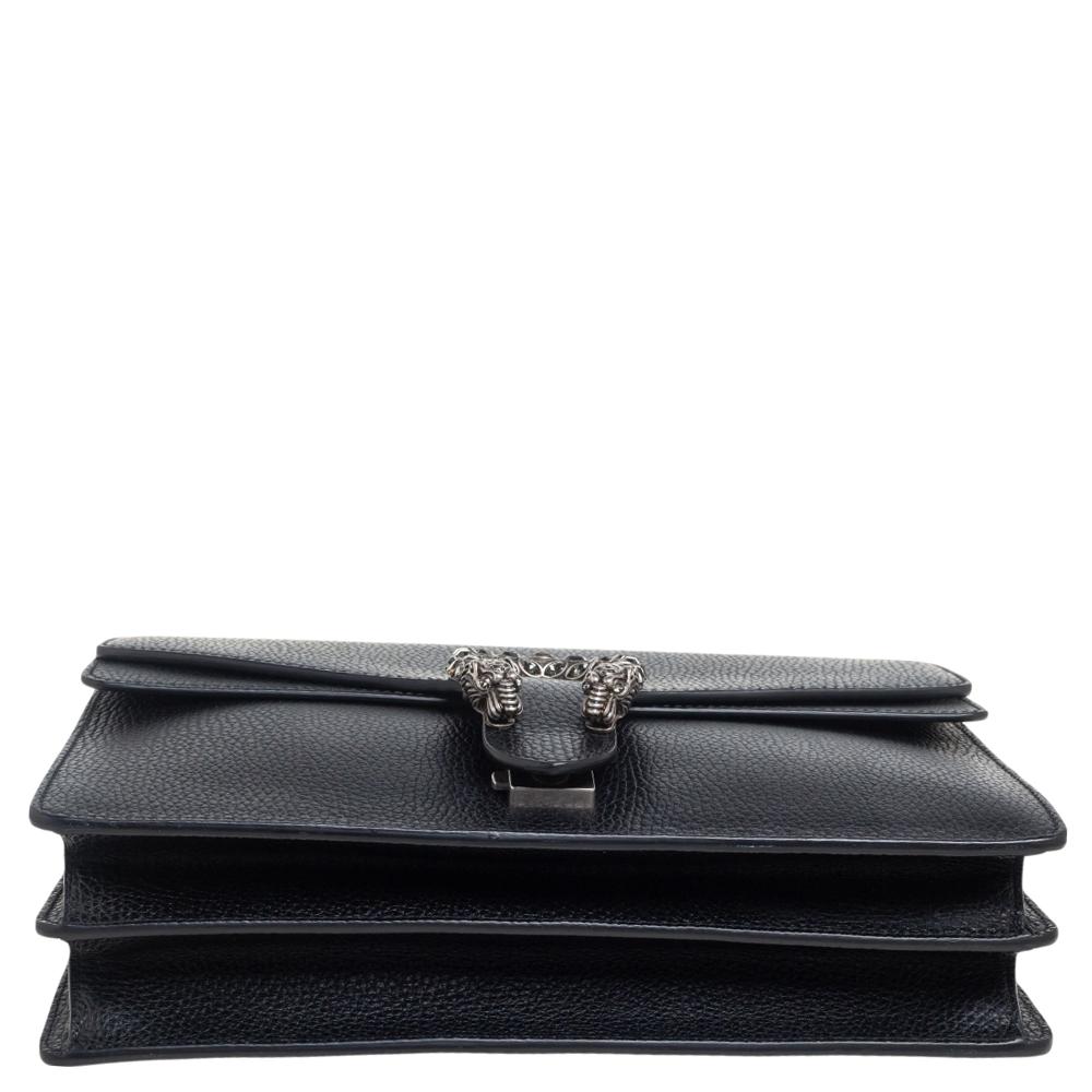 Women's Gucci Black Leather Medium Dionysus Shoulder Bag