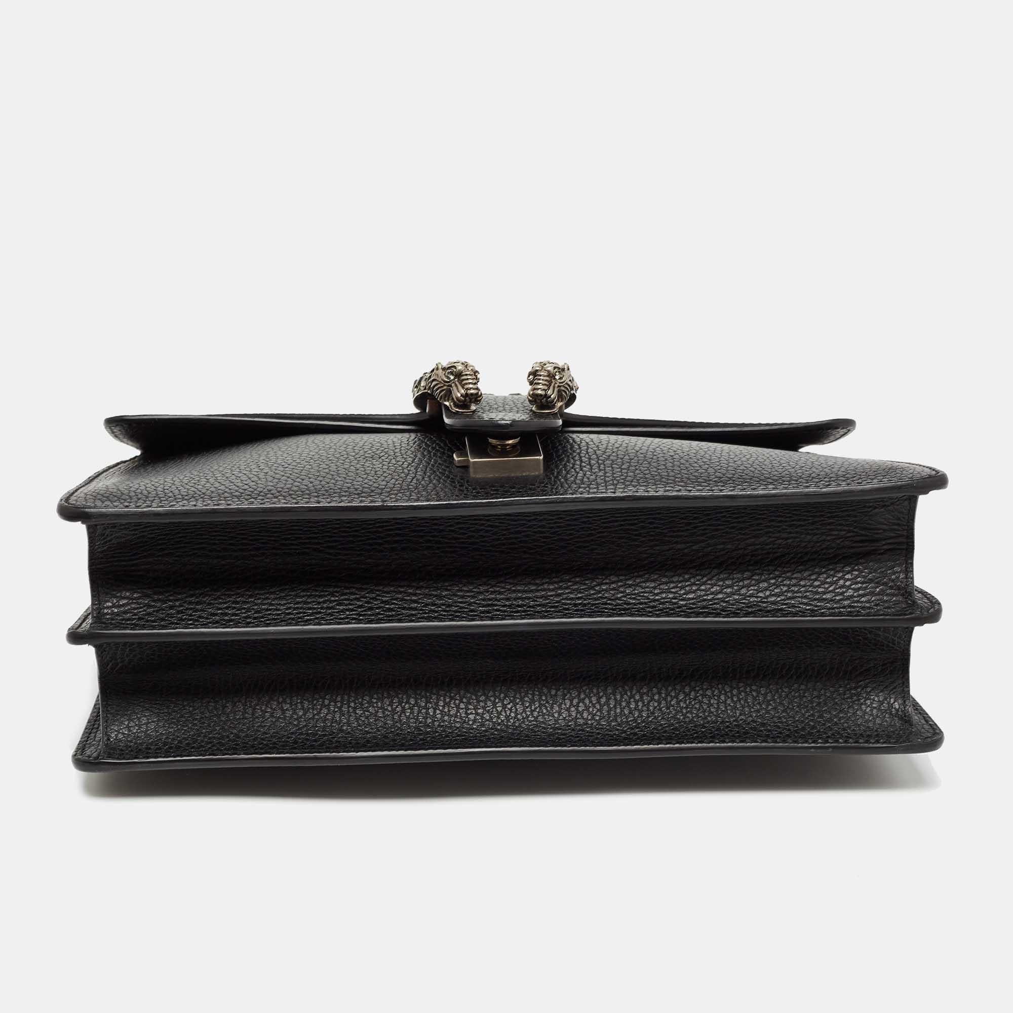 Gucci Black Leather Medium Dionysus Shoulder Bag 5