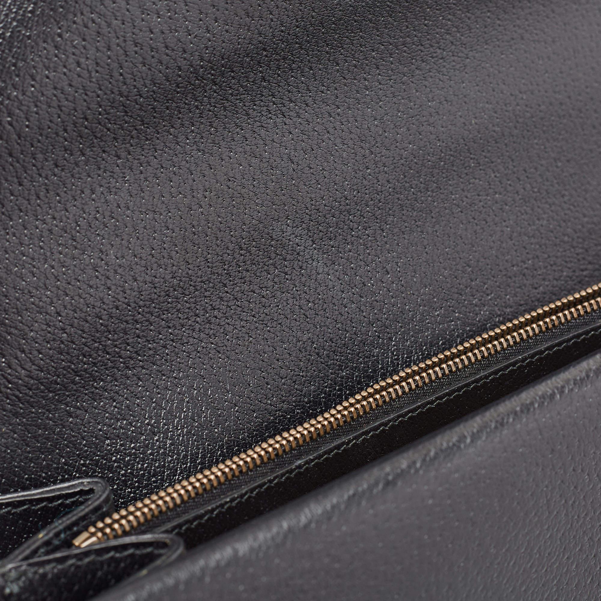 Women's Gucci Black Leather Medium Embroidered Web Dionysus Shoulder Bag For Sale