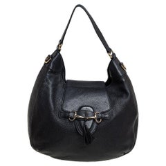 Gucci Black Leather Medium Emily Hobo