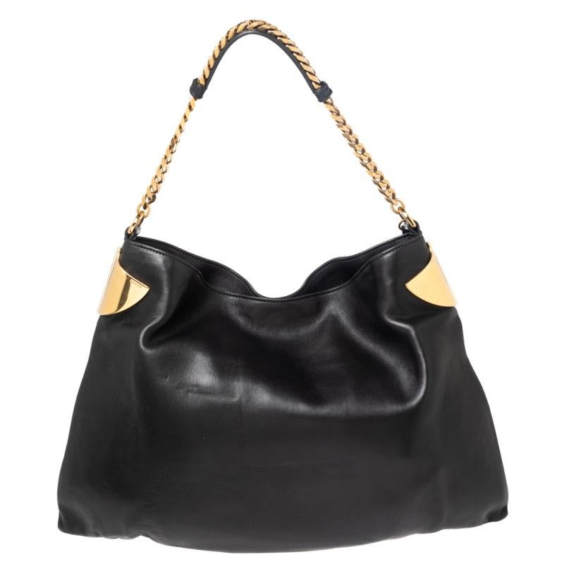 Gucci Black Leather Medium Gucci 1970 Shoulder Bag For Sale at 1stDibs ...