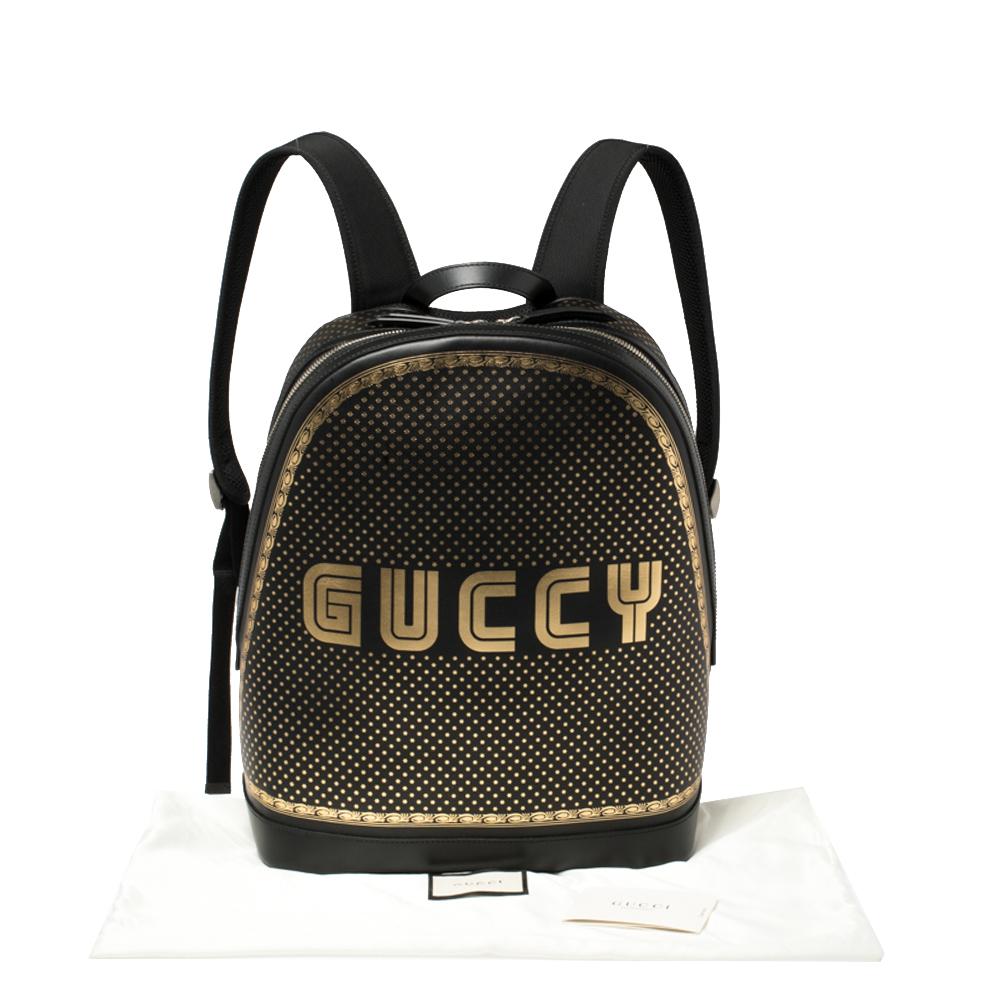 Gucci Black Leather Medium Guccy Magnetismo Backpack 9