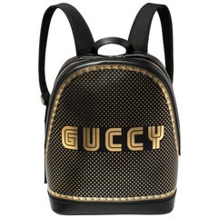 Gucci Black Leather Medium Guccy Magnetismo Backpack
